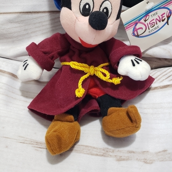 Disney Sorcerer Mickey Mouse Plush 11" Beanie Disney Store Fantasia With Tag - Picture 3 of 11